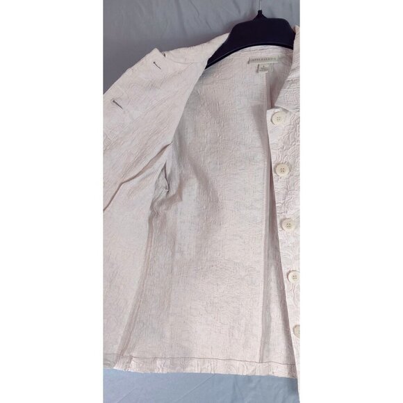 Embossed Appleseeds Blazer Off-White Floral Cottage Core Boho Shabby Chic Career - Picture 9 of 13